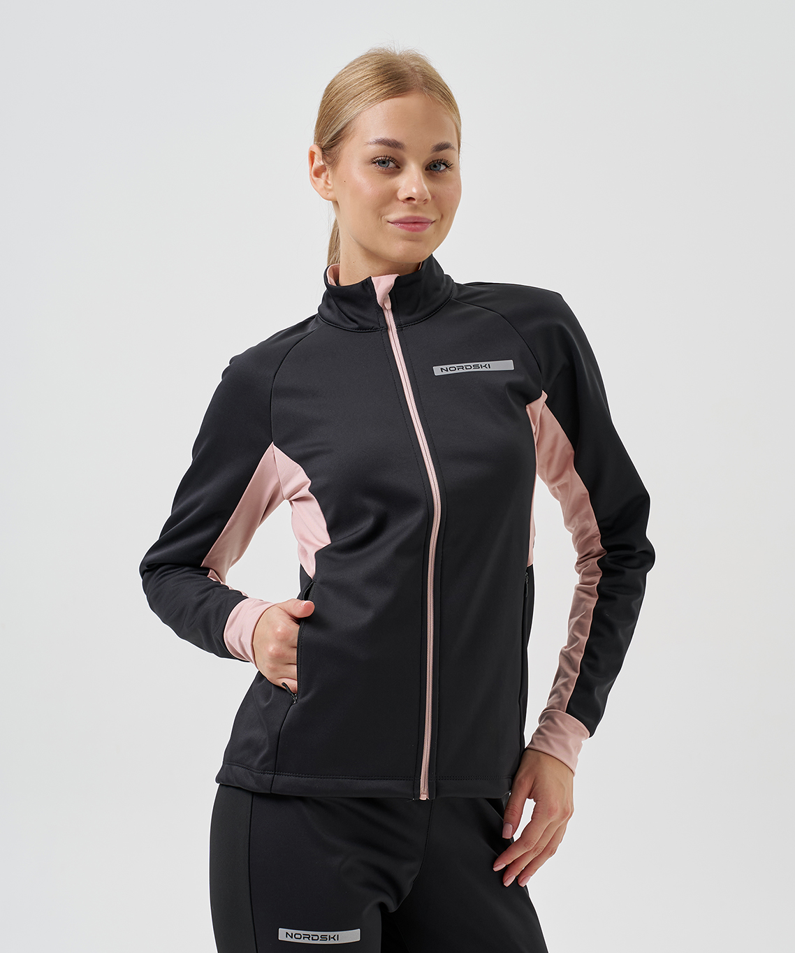 Тренировочная куртка Nordski Core Black/Soft Pink W