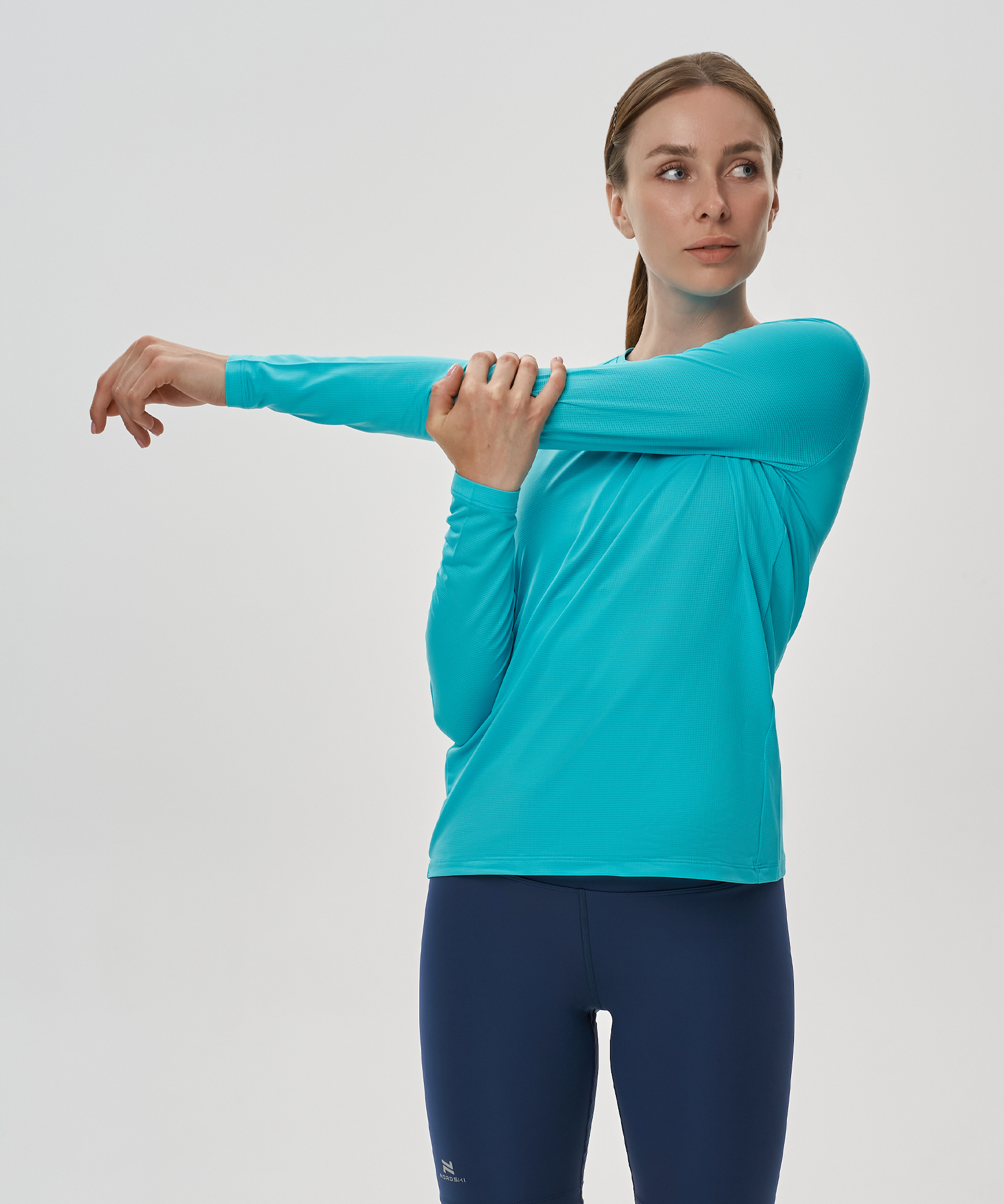 Футболка Nordski Run 2.0 Aqua W с длинным рукавом