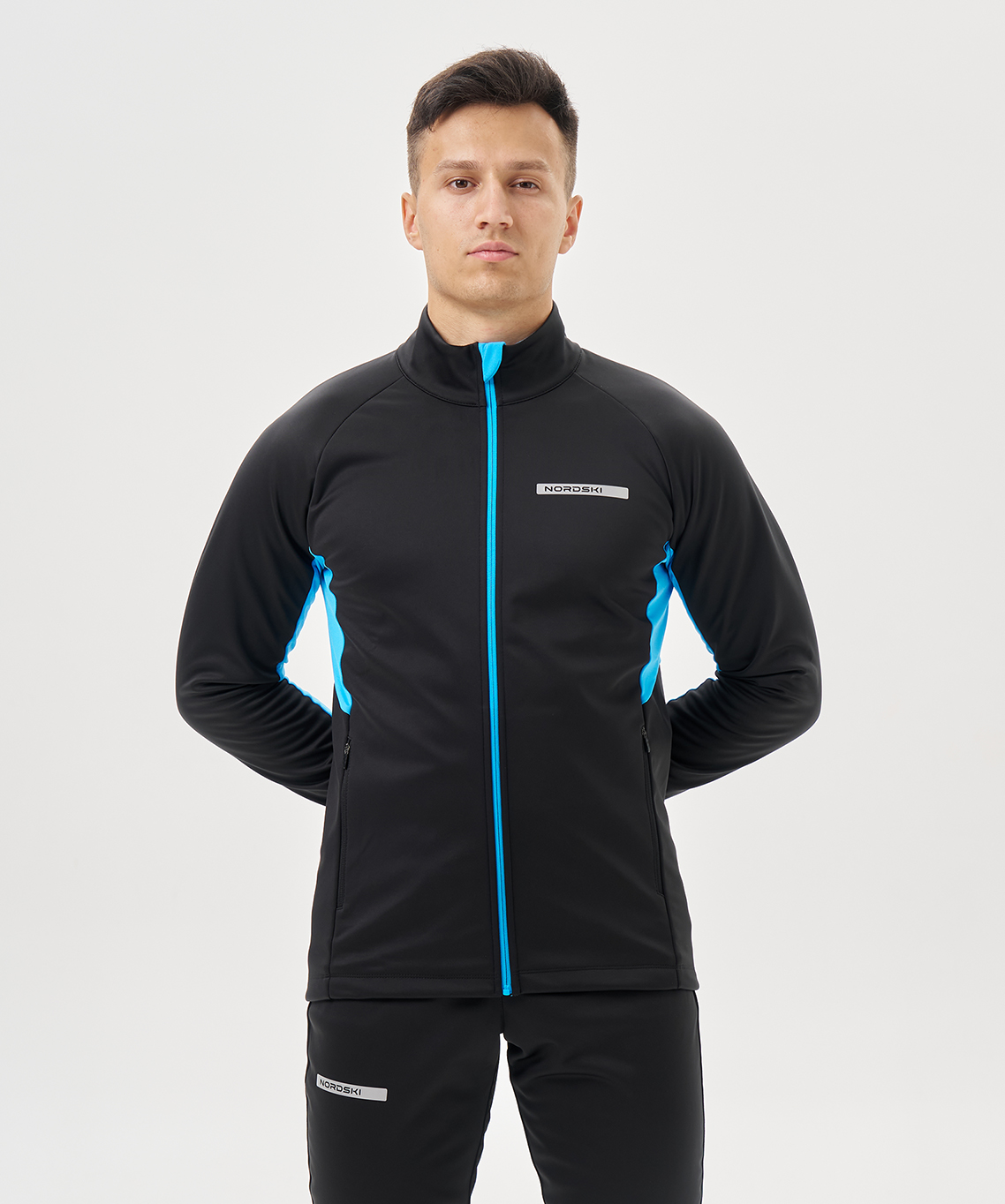 Тренировочная куртка Nordski Core Black/Light Blue