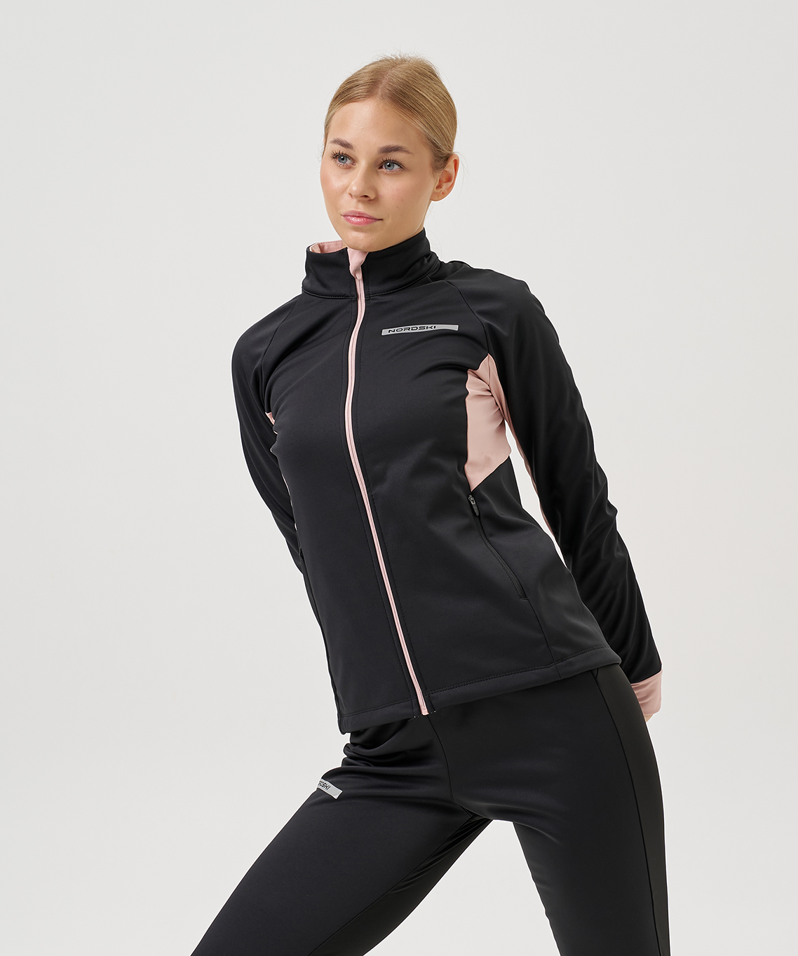Тренировочная куртка Nordski Core Black/Soft Pink W